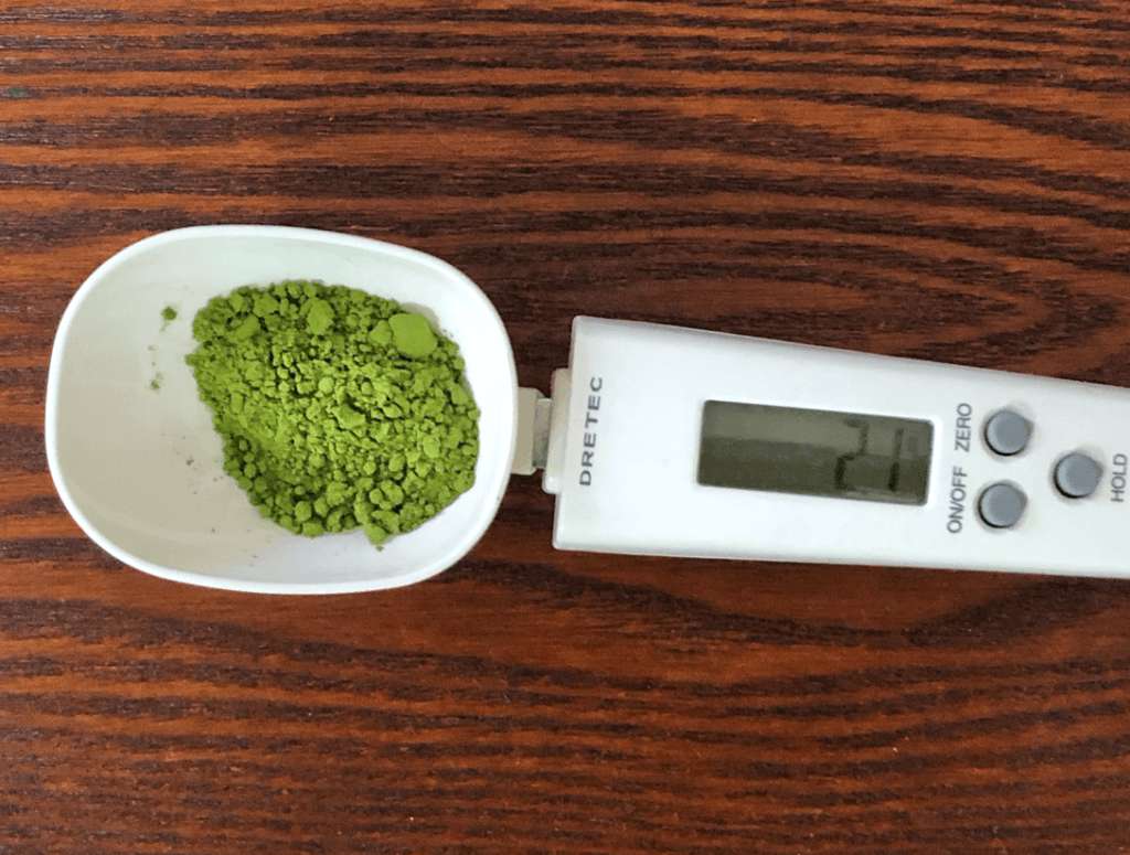 抹茶の粉末の量の測定